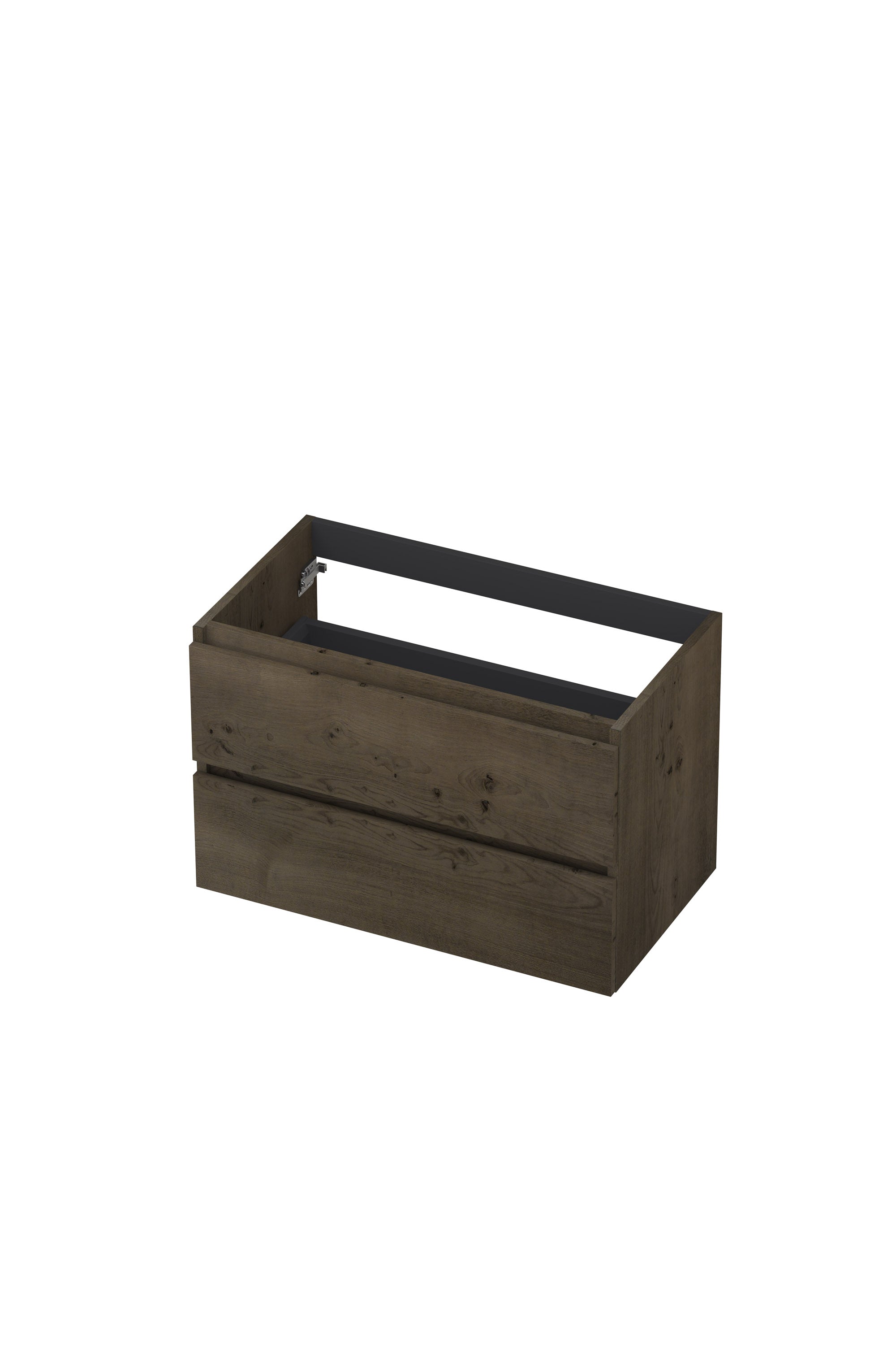 Ink onderkast - houten keerlijst - Fineer charcoal - 2 laden - symmetrisch - 80x45cm - 1221424