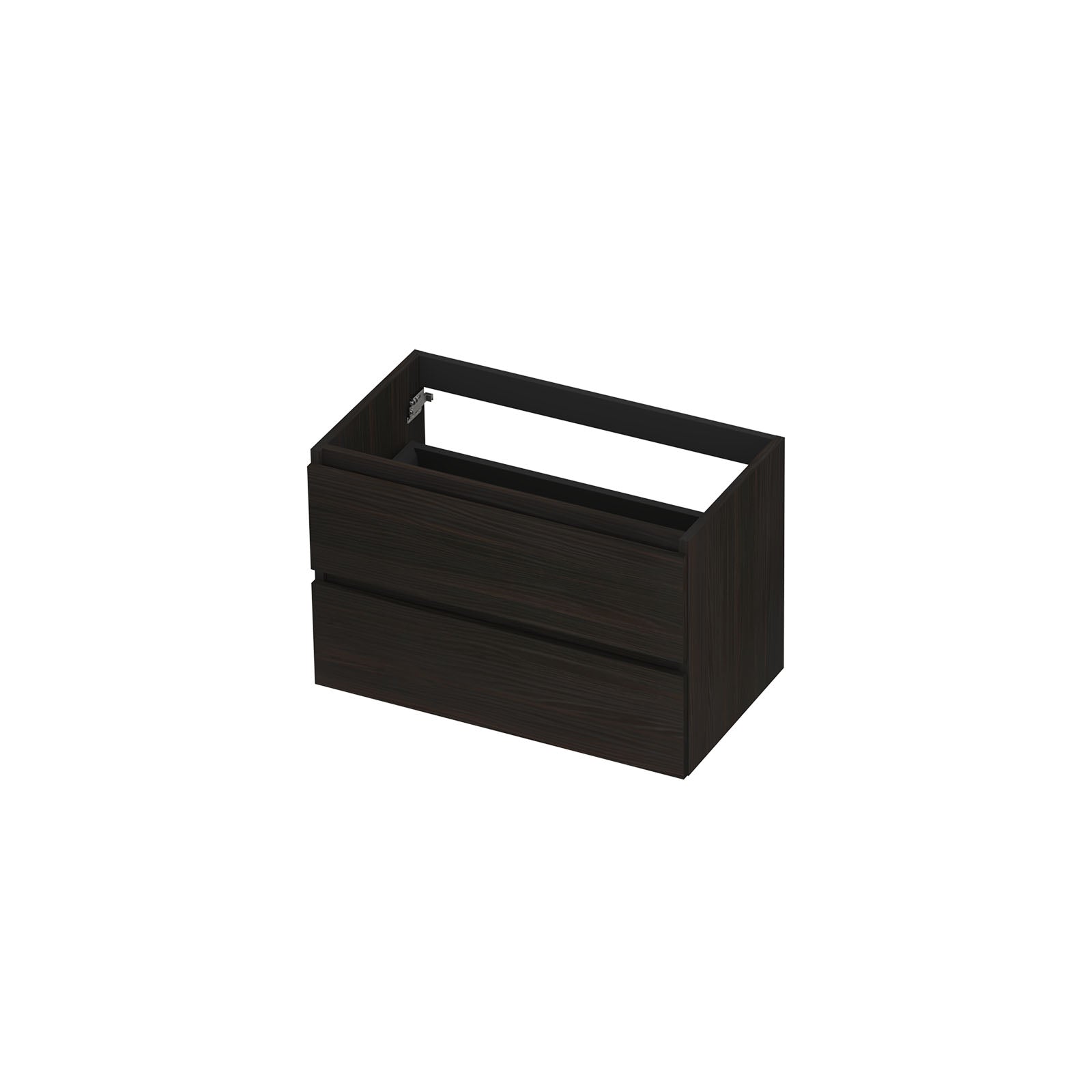 Ink onderkast 80x45cm - greeploos - 2 lades - fineer matt intens black