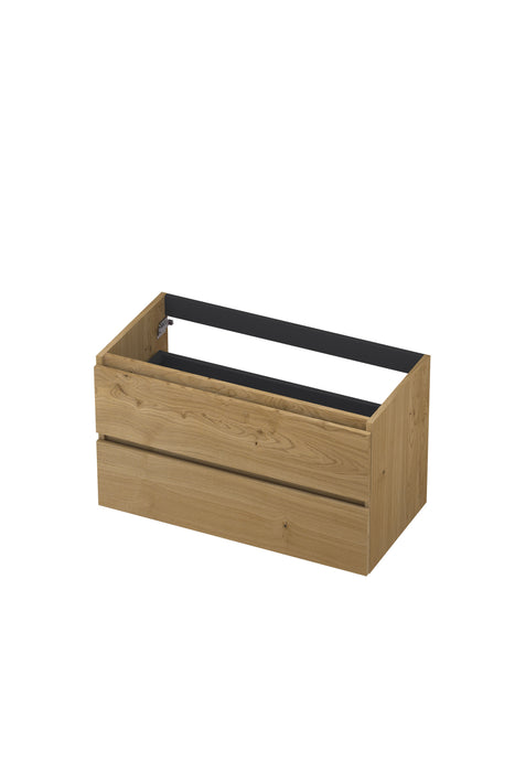 Ink onderkast 90x45cm - greeploos - 2 lades - fineer natur