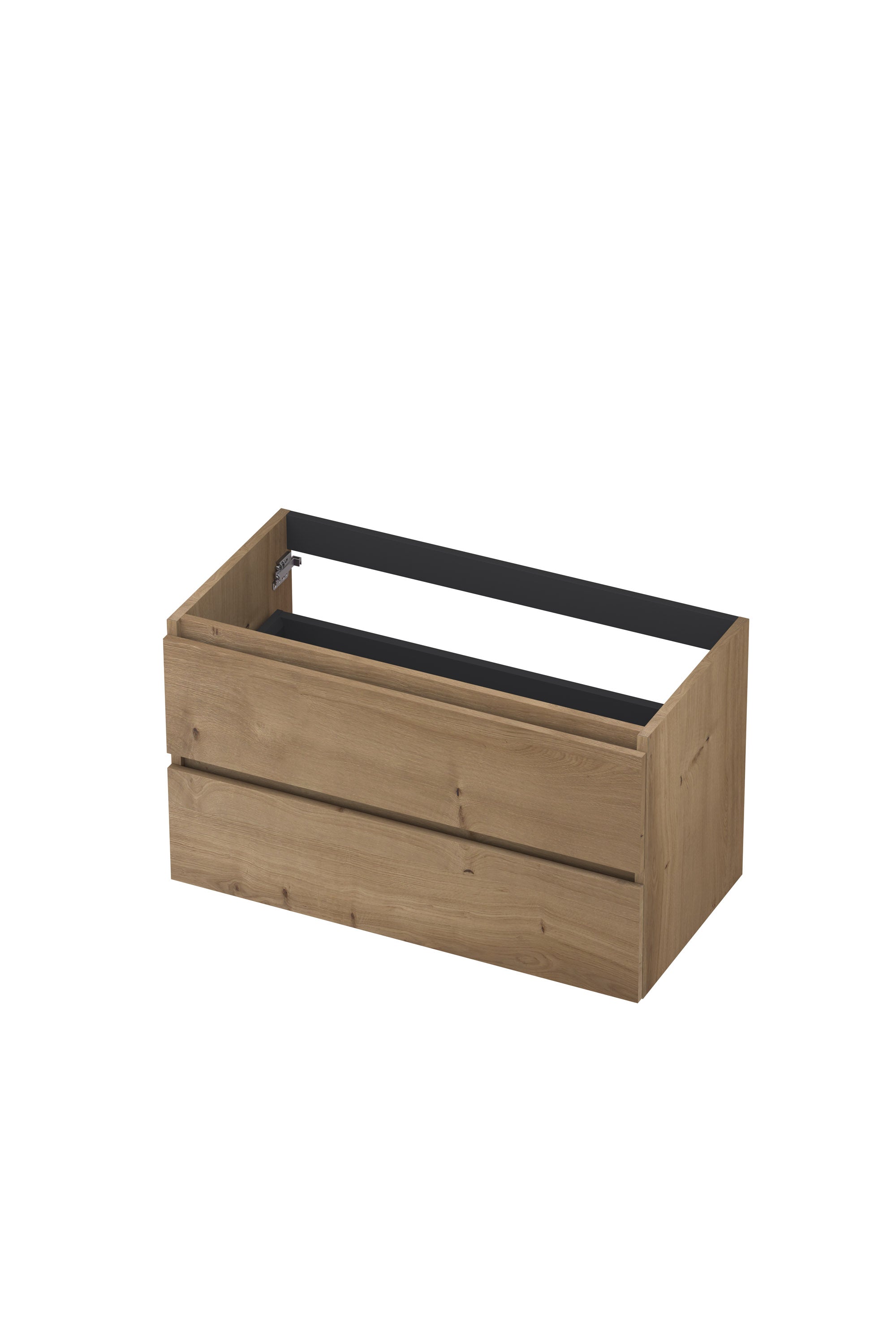 Ink onderkast 90x45cm - greeploos - 2 lades - fineer ash grey