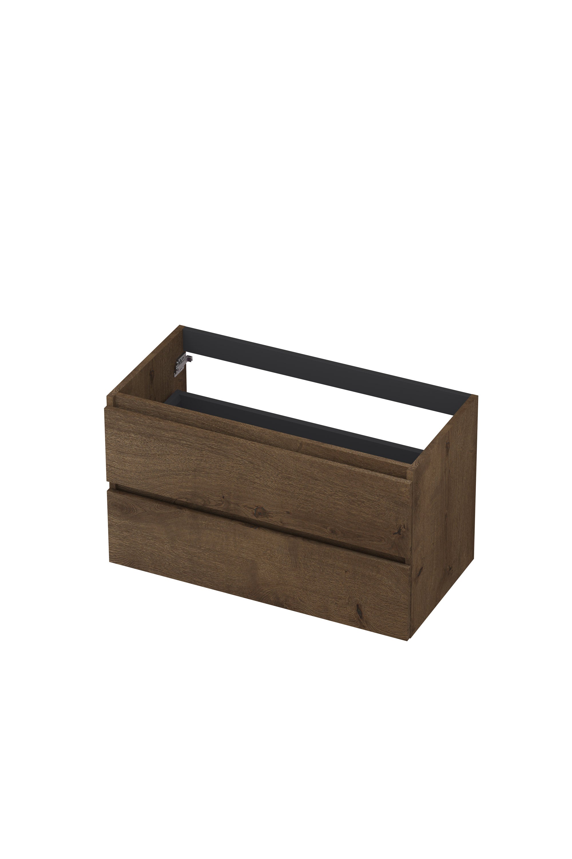 Ink onderkast 90x45cm - greeploos - 2 lades - fineer chocolate