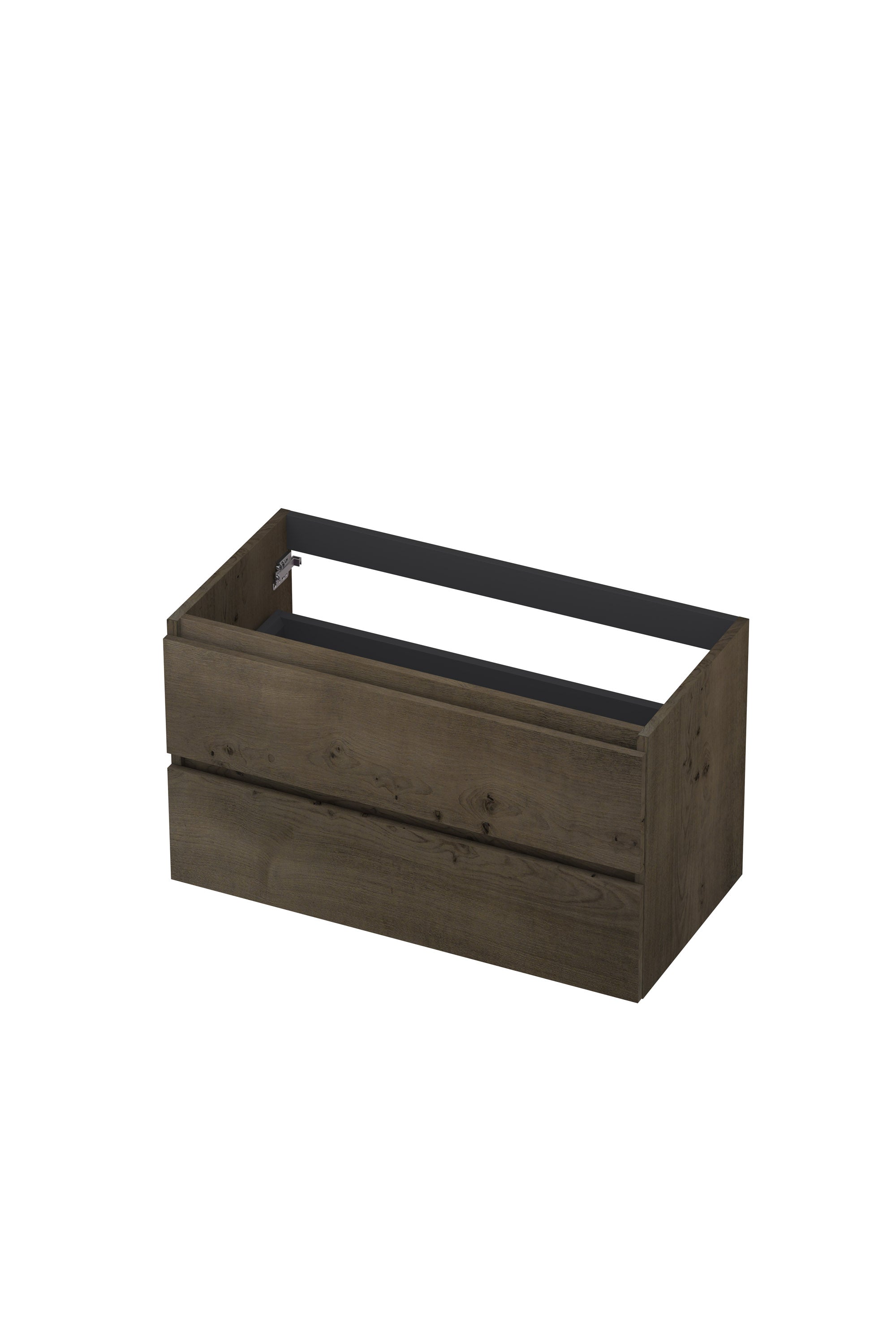 Ink onderkast - houten keerlijst - Fineer charcoal - 2 laden - symmetrisch - 90x45cm - 1221434