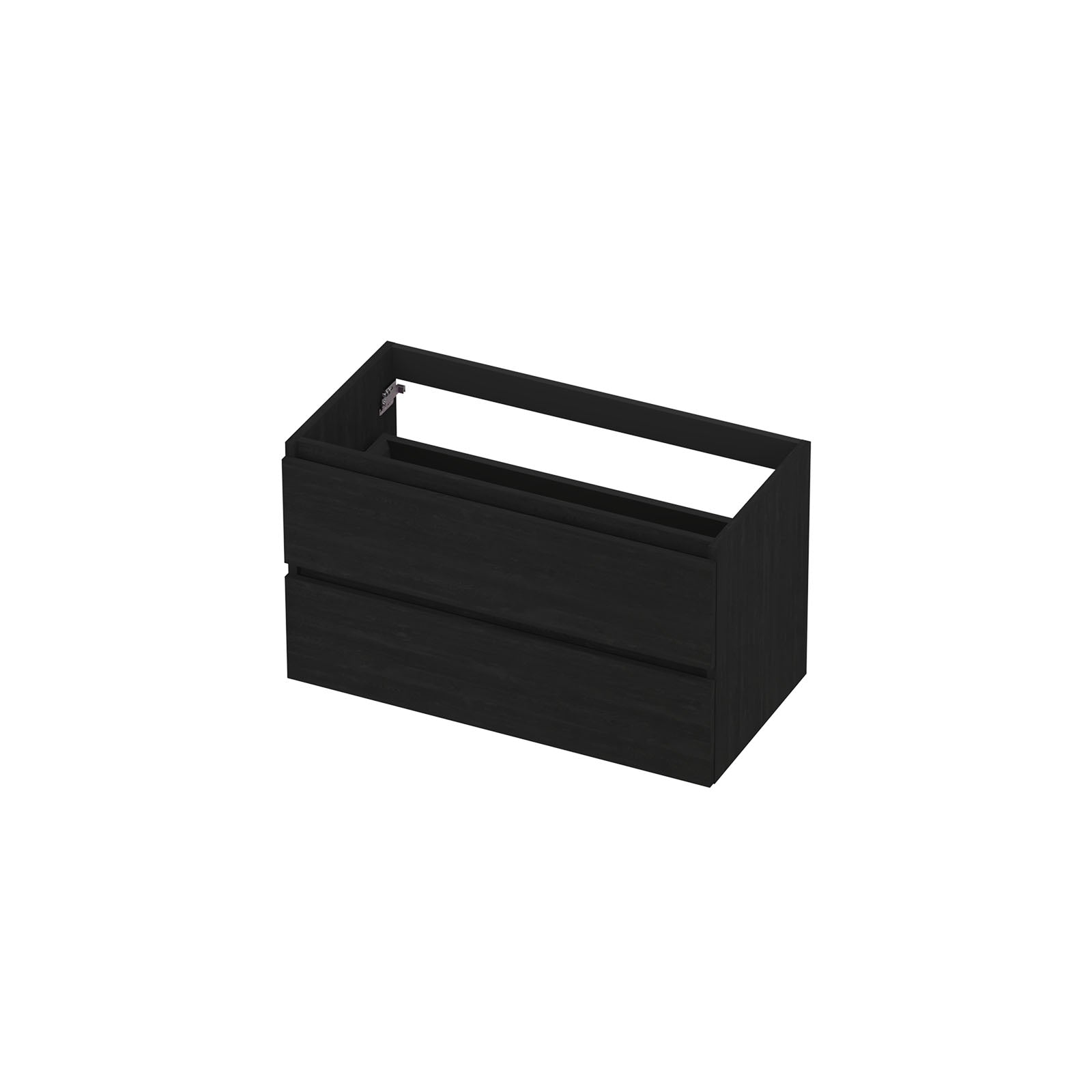 Ink onderkast 90x45cm - greeploos - 2 lades - fineer matt intens black