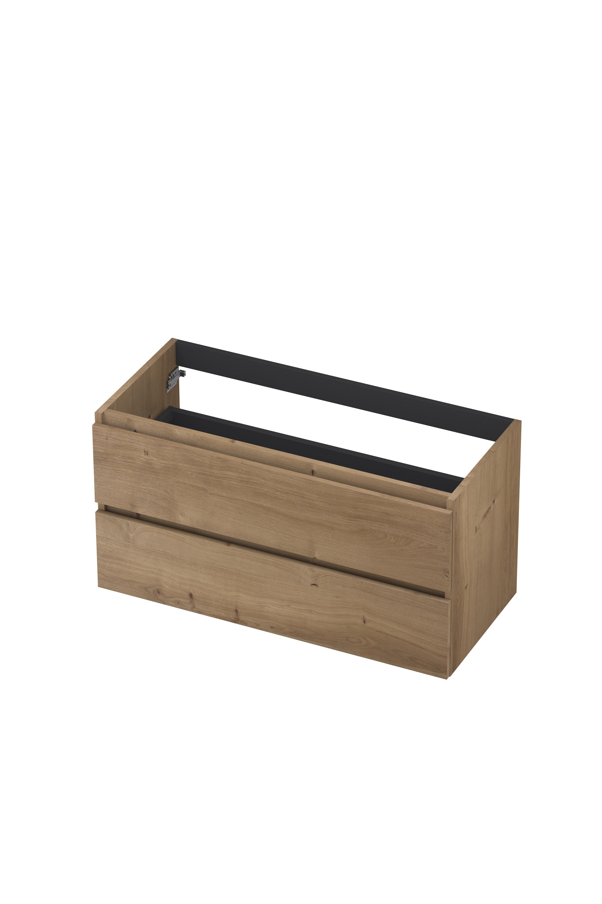 Ink onderkast 100x45cm - greeploos - 2 lades - fineer ash grey