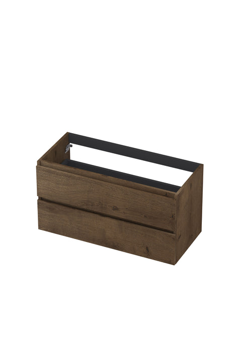 Ink onderkast 100x45cm - greeploos - 2 lades - fineer chocolate