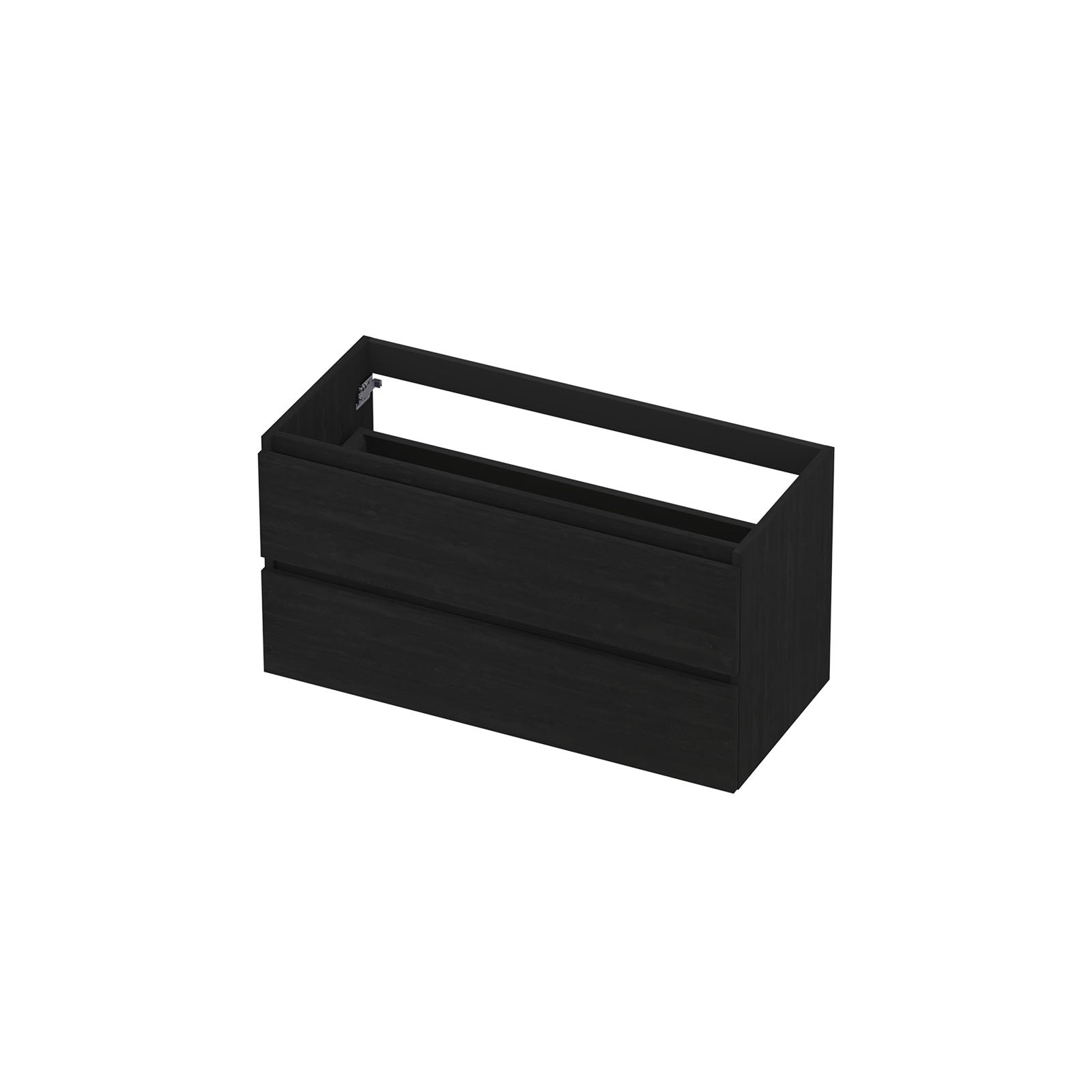 Ink onderkast 100x45cm - greeploos - 2 lades - fineer matt intens black