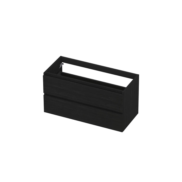 Ink onderkast 100x45cm - greeploos - 2 lades - fineer matt intens black