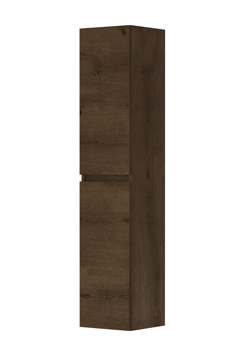 Ink Fineer Hoge kast 2 deurs universeel - greeploos fineer - chocolate - 35x37x169cm