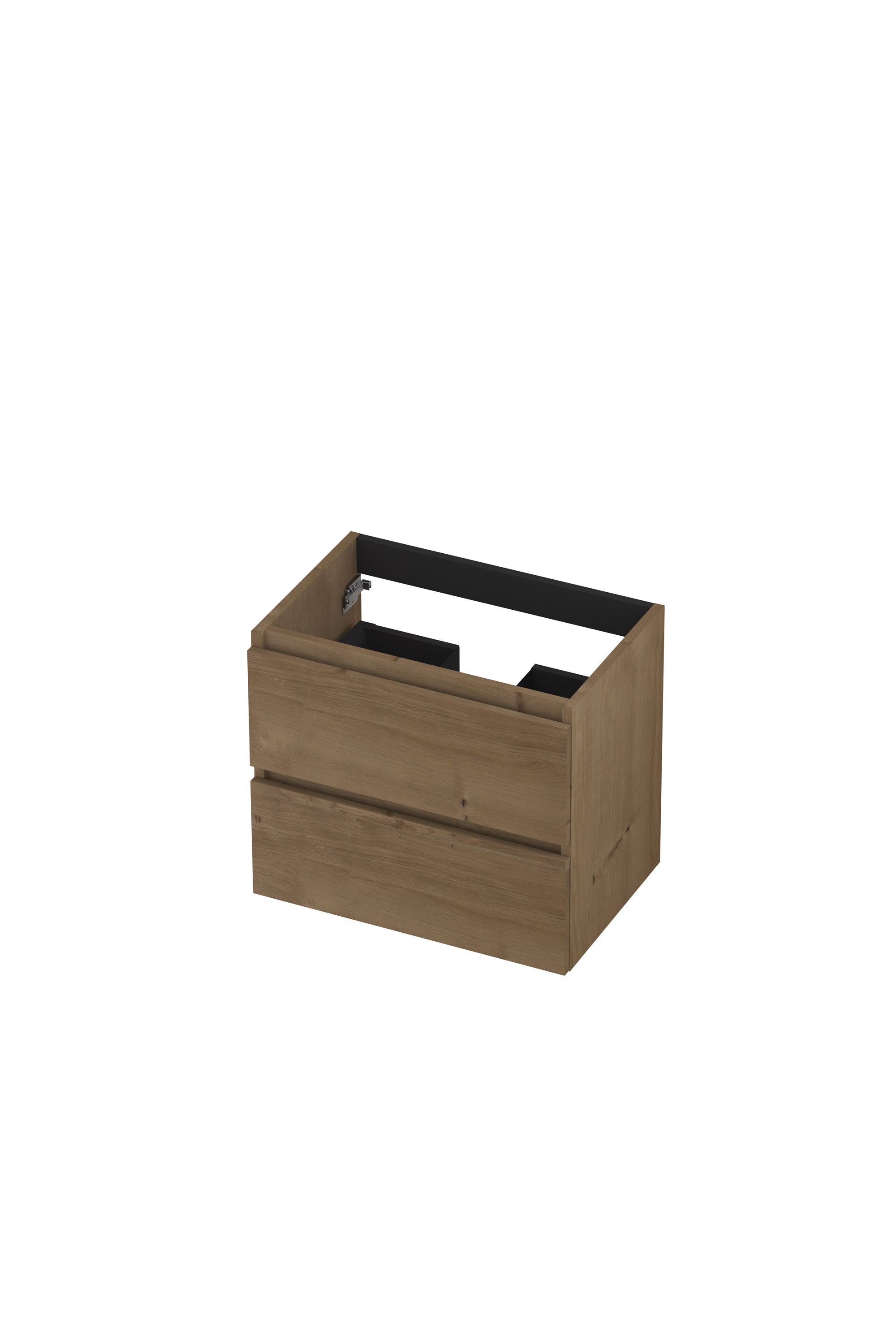 Ink onderkast 60x40cm - greeploos - 2 lades - fineer ash grey