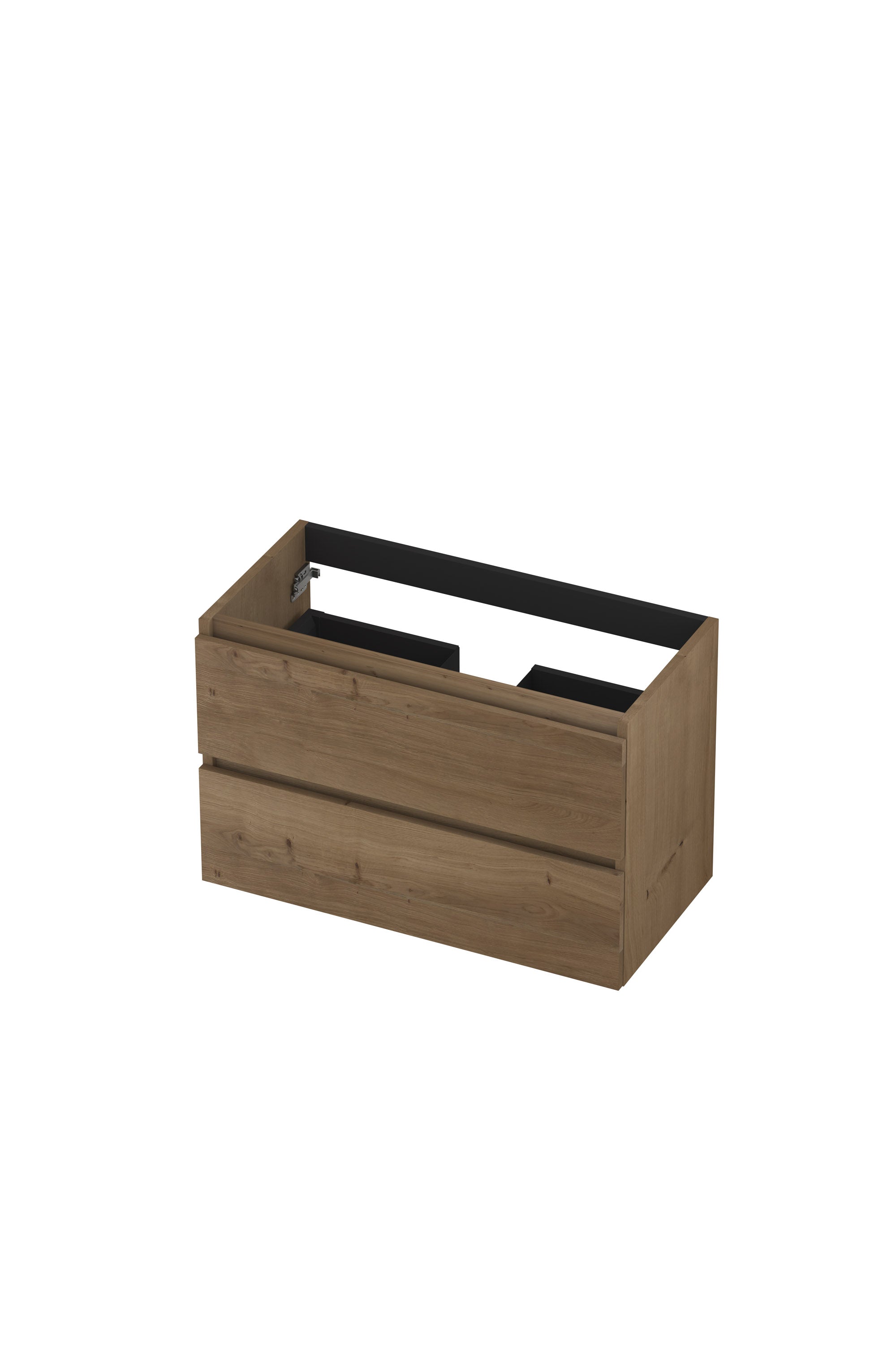 Ink onderkast 80x40cm - greeploos - 2 lades - fineer ash grey