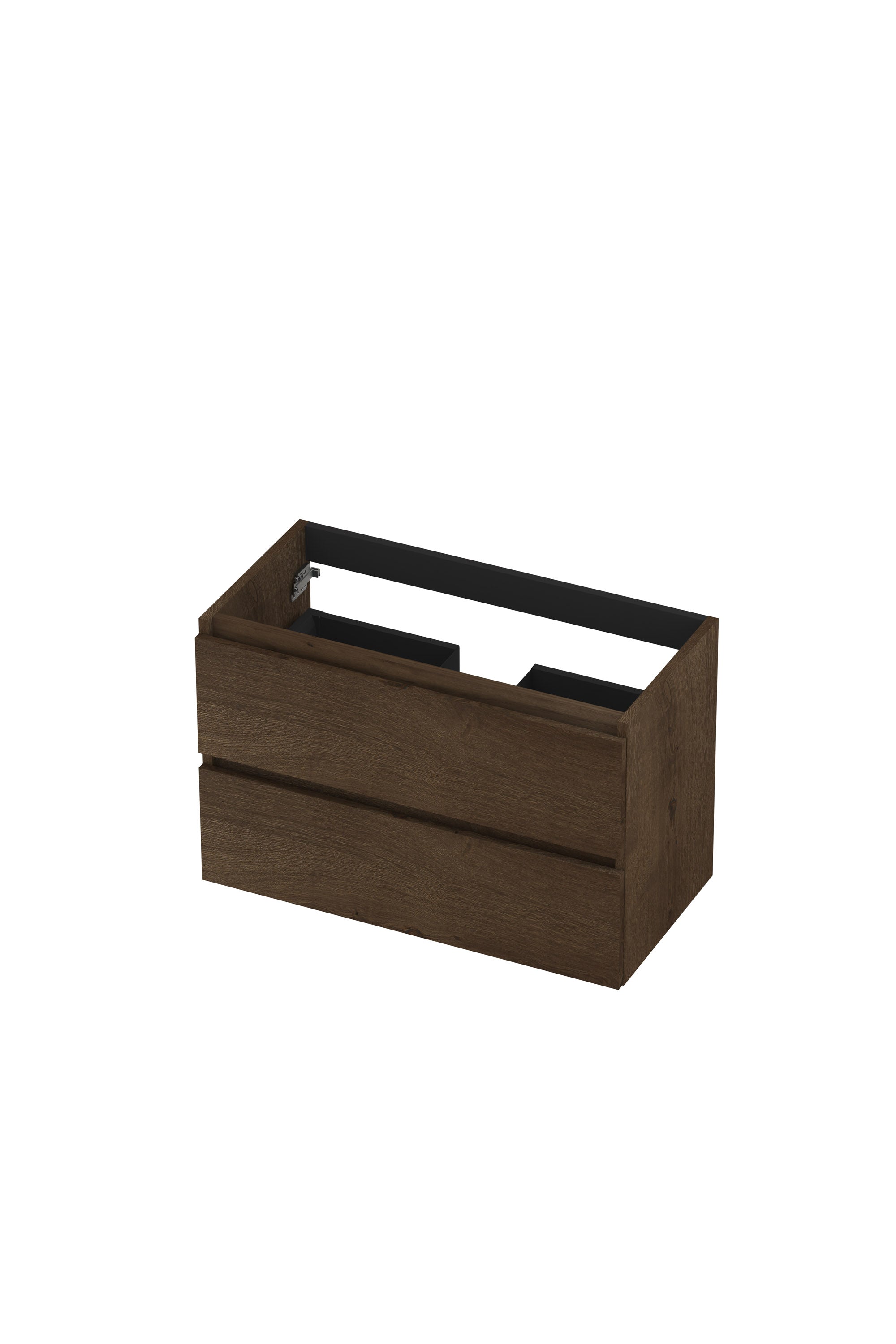 Ink onderkast 80x40cm - greeploos - 2 lades - fineer chocolate