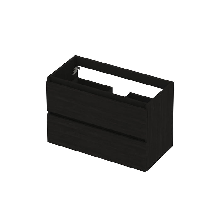 Ink onderkast 80x40cm - greeploos - 2 lades - fineer matt intens black
