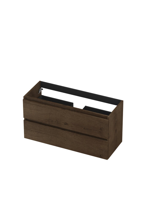 Ink onderkast 100x40cm - greeploos - 2 lades - fineer chocolate
