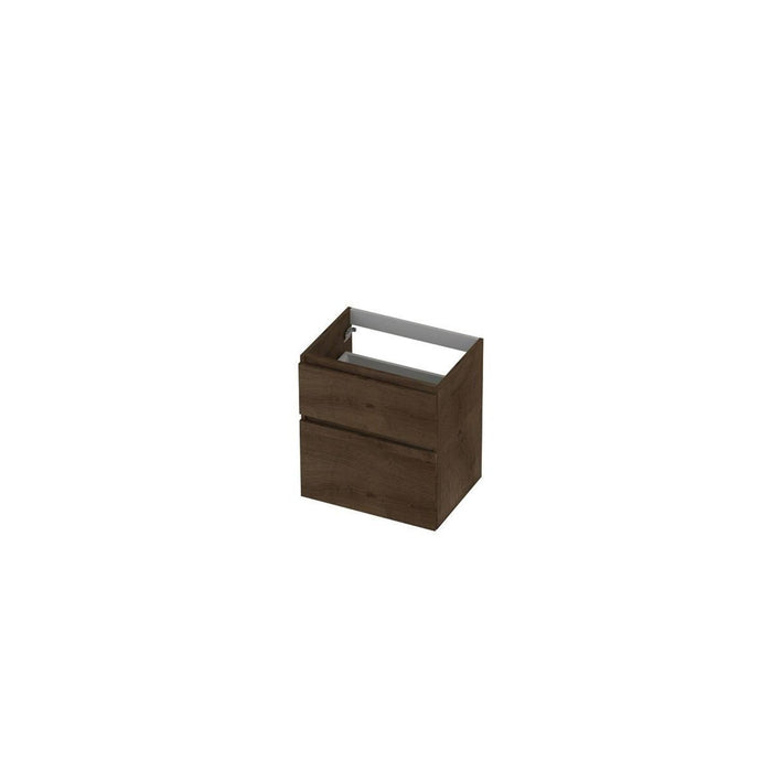 Ink onderkast 60x45cm - greeploos - 2 lades asymmetrisch - fineer chocolate