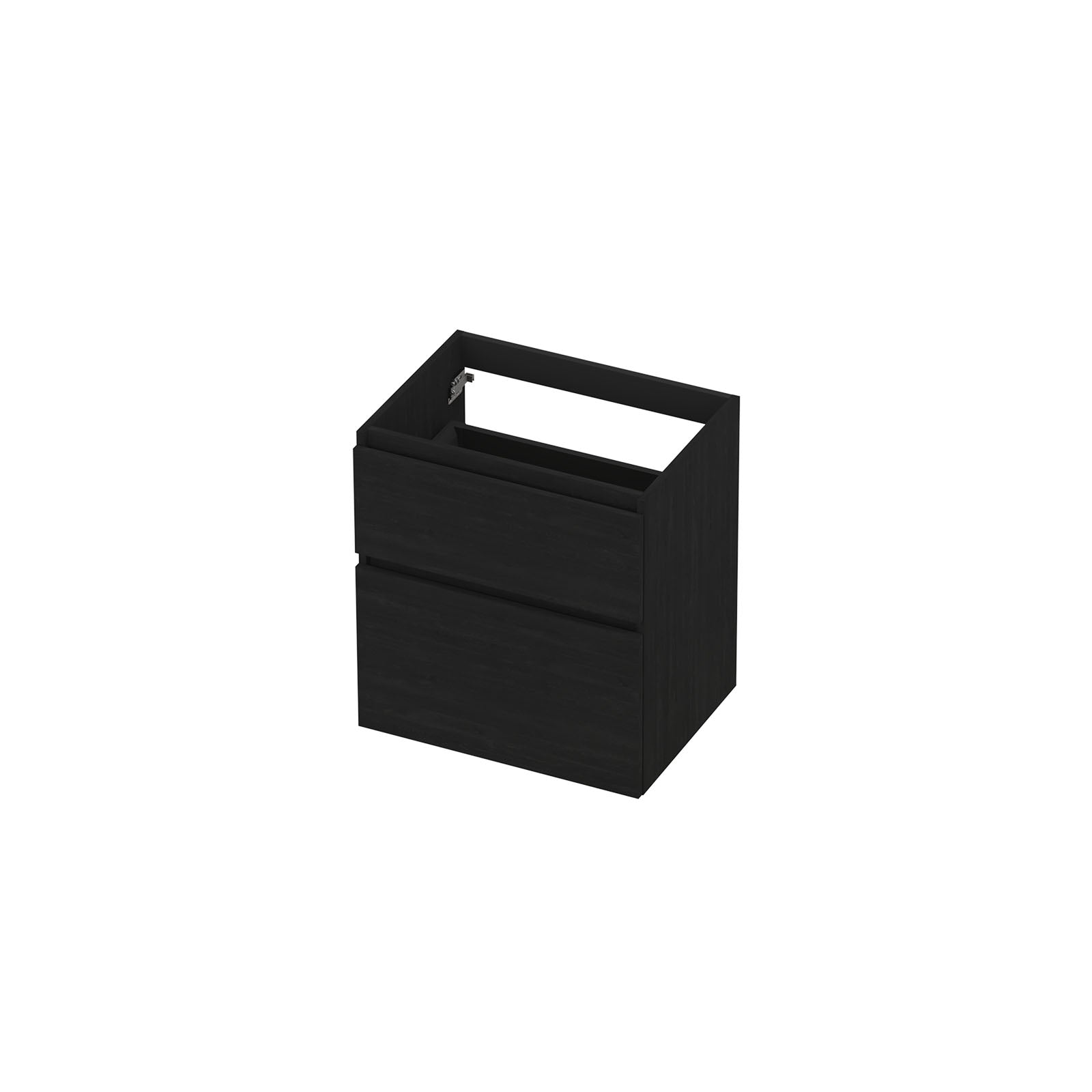 Ink onderkast 60x45cm - greeploos - 2 lades asymmetrisch - fineer matt intens black