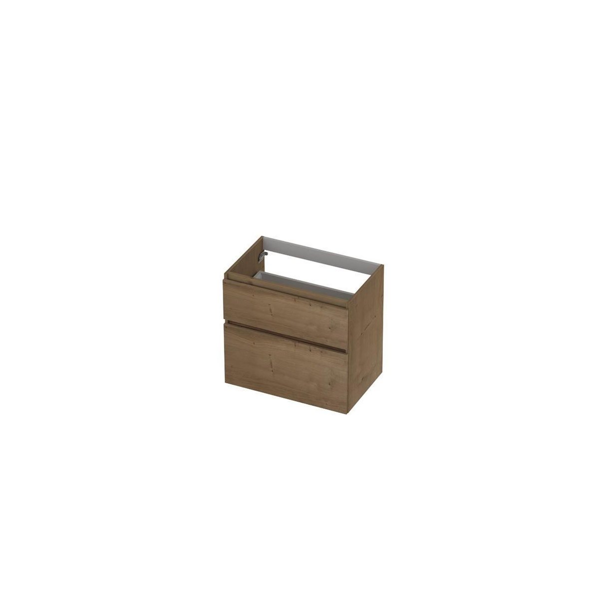 Ink onderkast 70x45cm - greeploos - 2 lades asymmetrisch - fineer ash grey