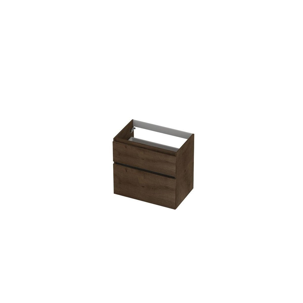 Ink onderkast 70x45cm - greeploos - 2 lades asymmetrisch - fineer chocolate