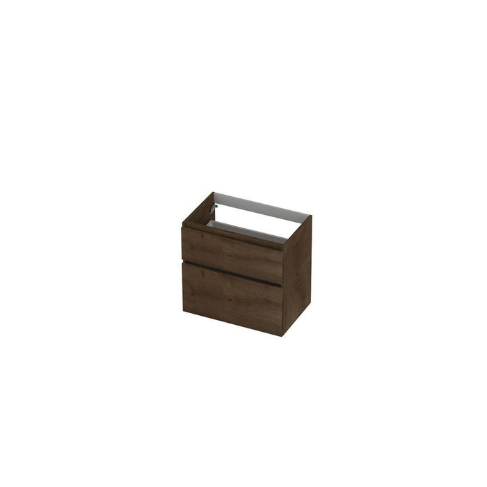 Ink onderkast 70x45cm - greeploos - 2 lades asymmetrisch - fineer chocolate