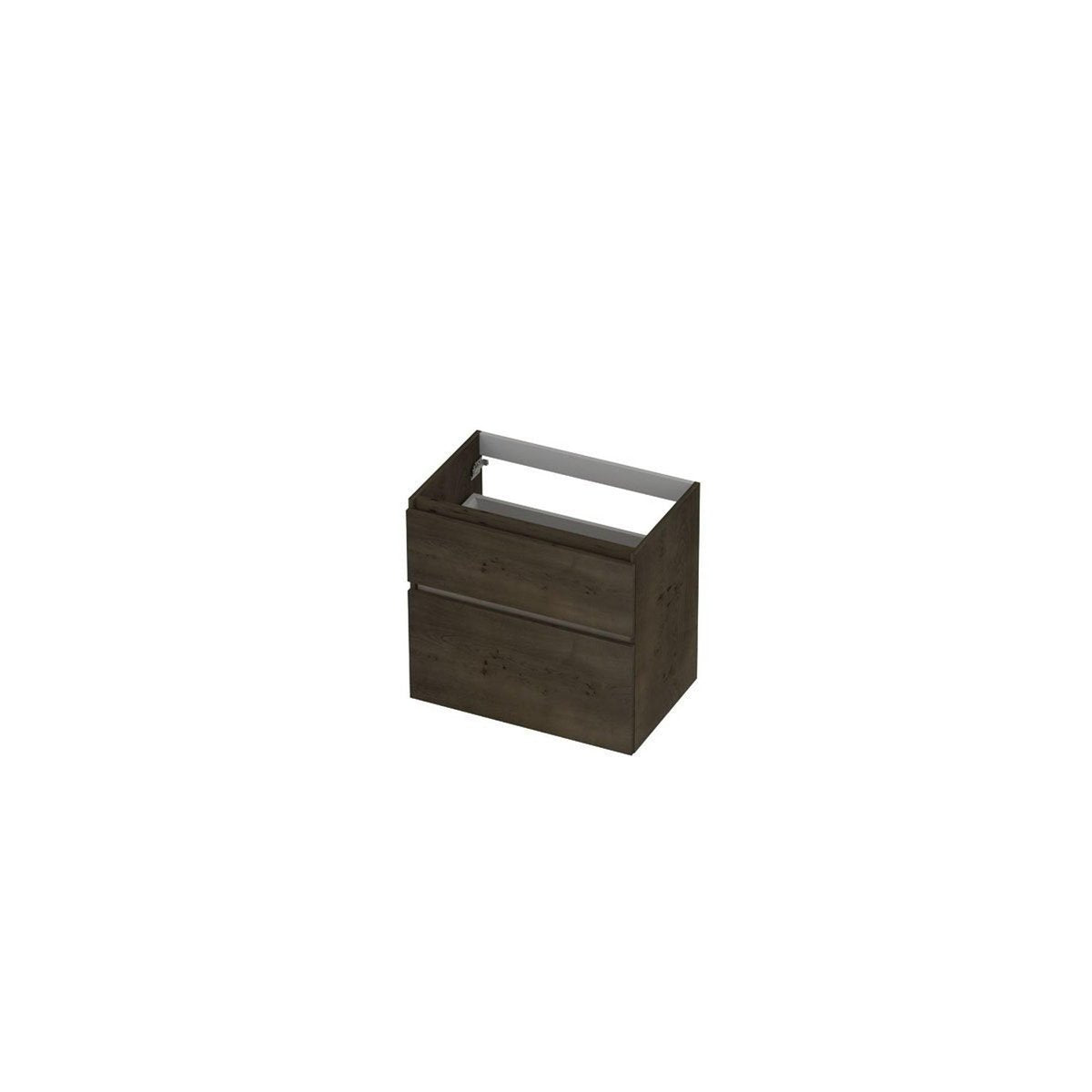 Ink onderkast - houten keerlijst - Fineer charcoal - 2 laden - asymmetrisch - 70x45cm -  1221813