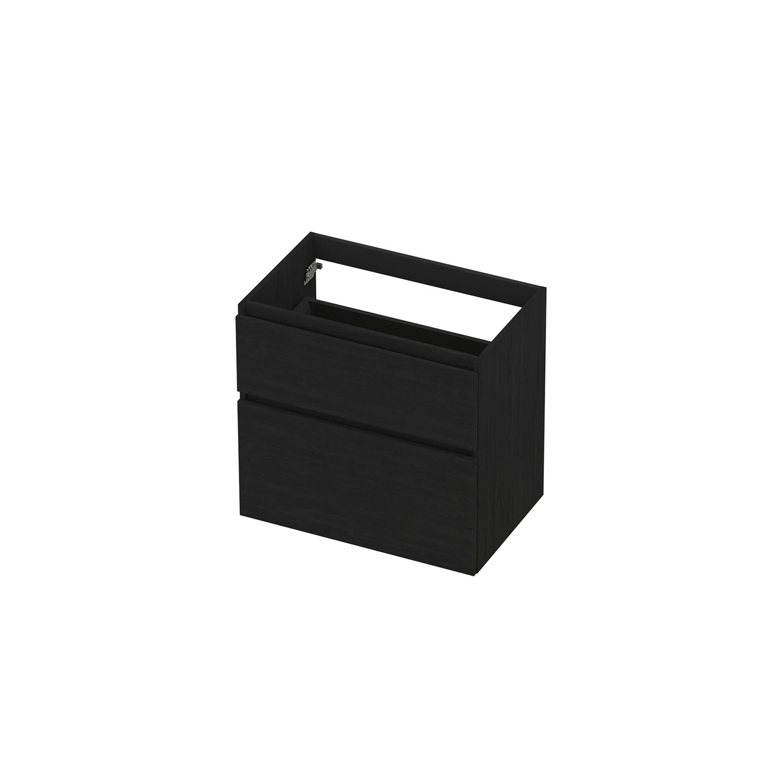 Ink onderkast 70x45cm - greeploos - 2 lades asymmetrisch - fineer matt intens black