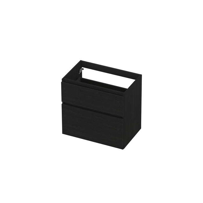 Ink onderkast 70x45cm - greeploos - 2 lades asymmetrisch - fineer matt intens black