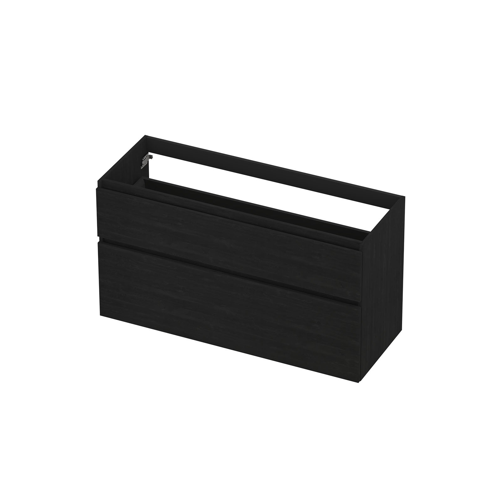 Ink onderkast 120x45cm - greeploos - 2 lades asymmetrisch - fineer matt intens black