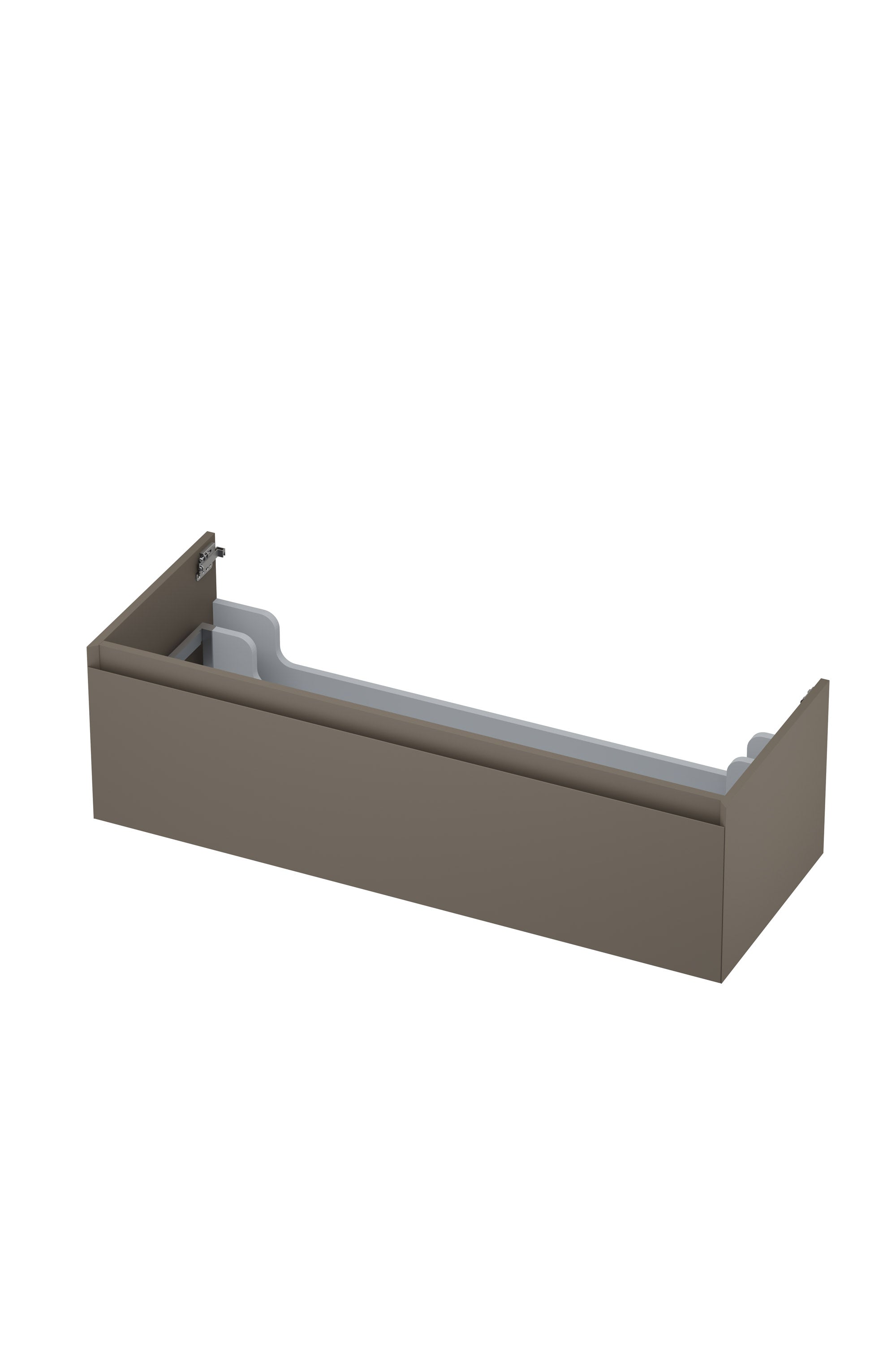 Ink onderkast 120x45cm - greeploos - 1 lade - mat taupe