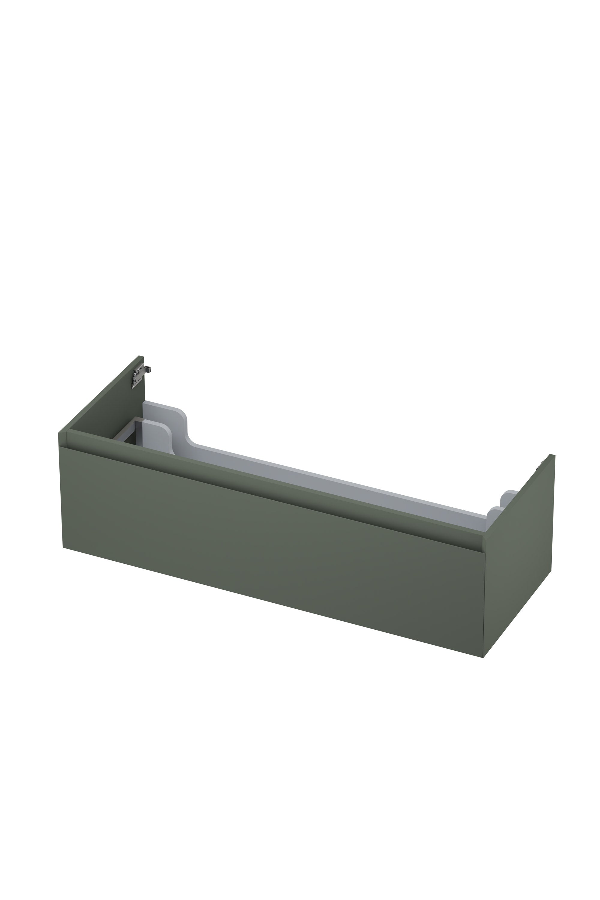 Ink onderkast 120x45cm - greeploos - 1 lade - mat beton groen