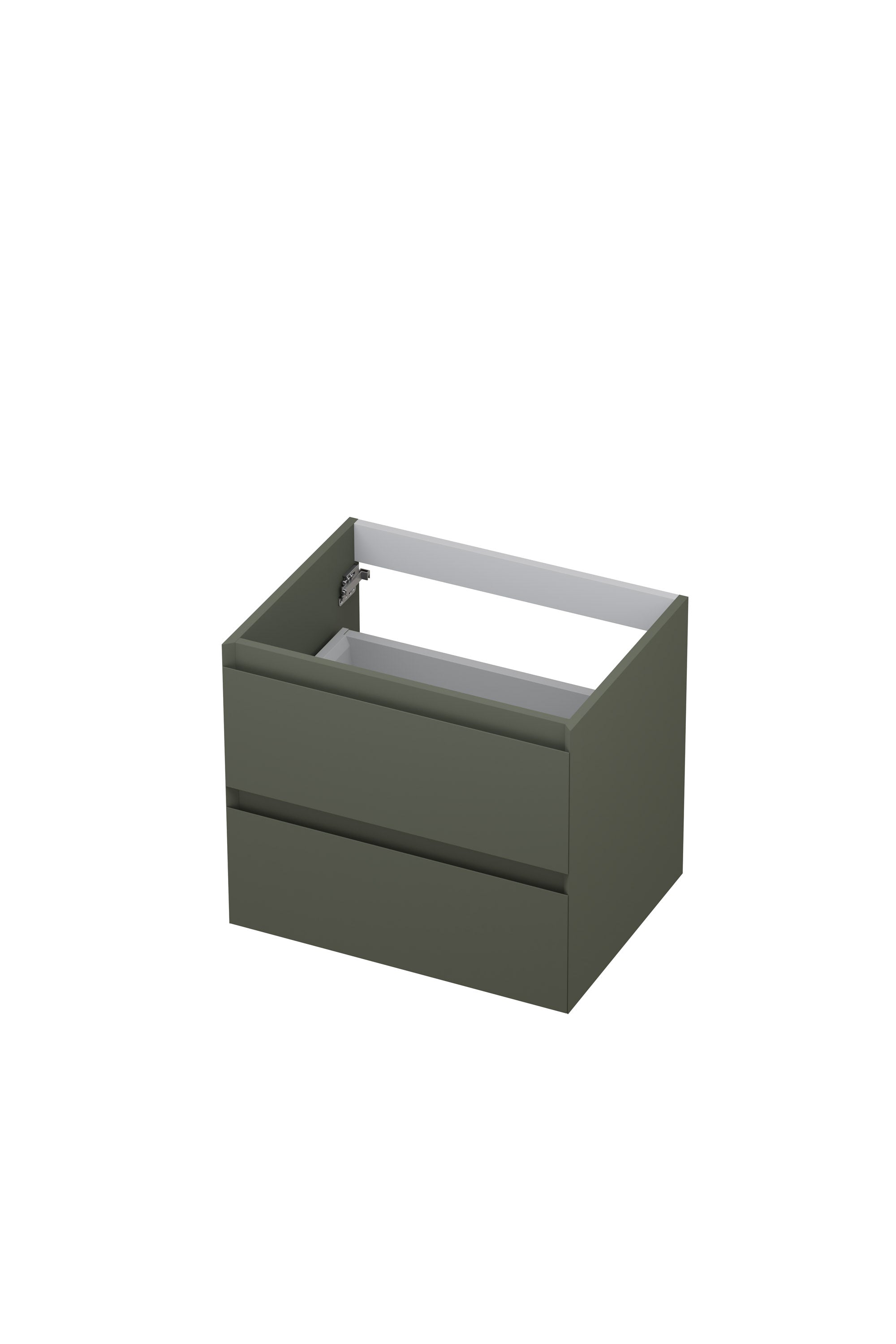 Ink onderkast 60x45cm - greeploos - 2 lades - mat beton groen