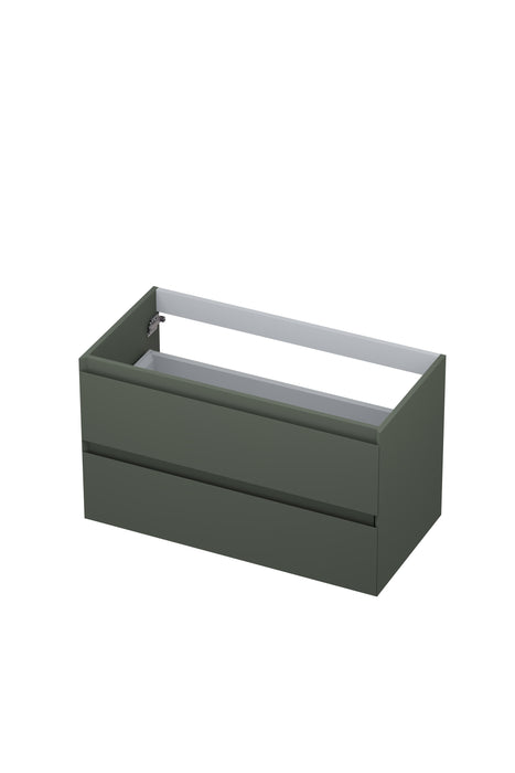 Ink onderkast 90x45cm - greeploos - 2 lades - mat beton groen
