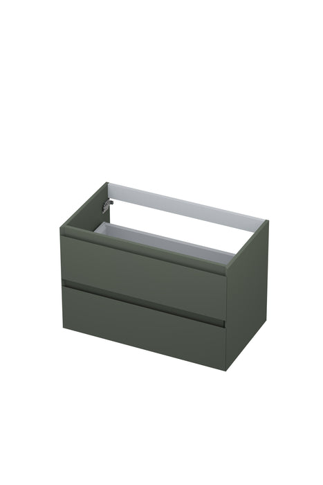 Ink onderkast 80x45cm - greeploos - 2 lades - mat beton groen