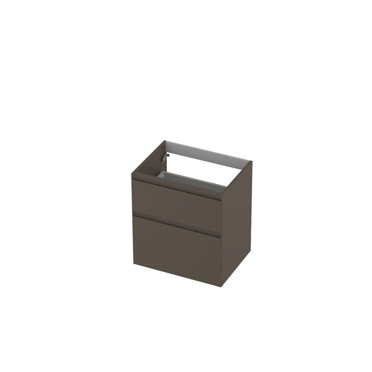 Ink onderkast 60x45cm - greeploos - 2 lades asymmetrisch - mat taupe