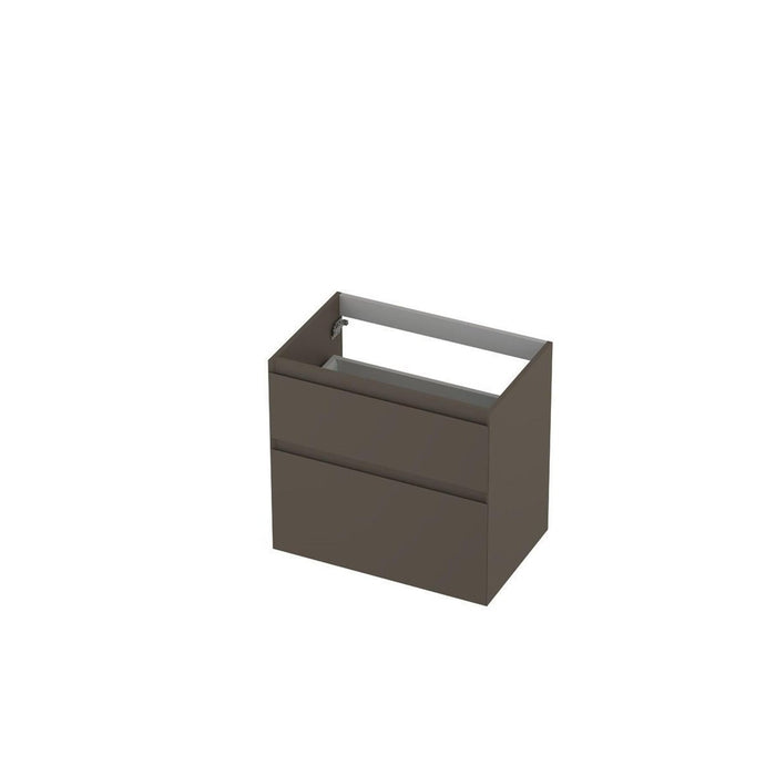 Ink onderkast 70x45cm - greeploos - 2 lades asymmetrisch - mat taupe