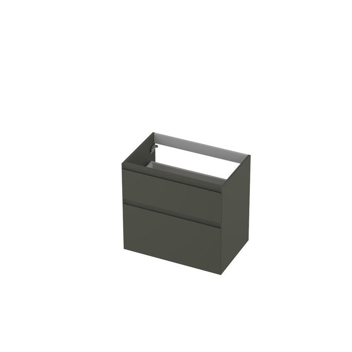 Ink onderkast 70x45cm - greeploos - 2 lades asymmetrisch - mat beton groen