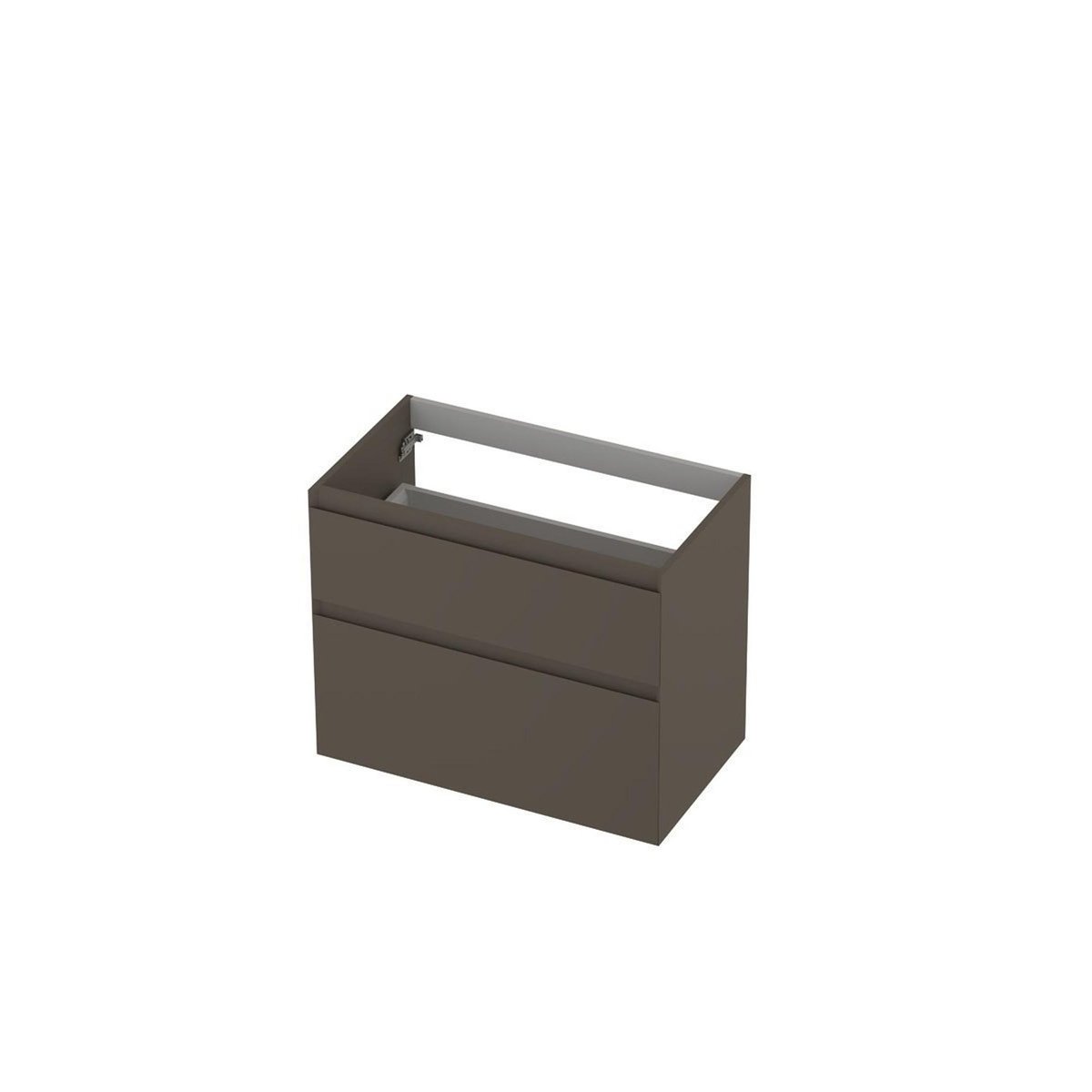 Ink onderkast 80x45cm - greeploos - 2 lades asymmetrisch - mat taupe