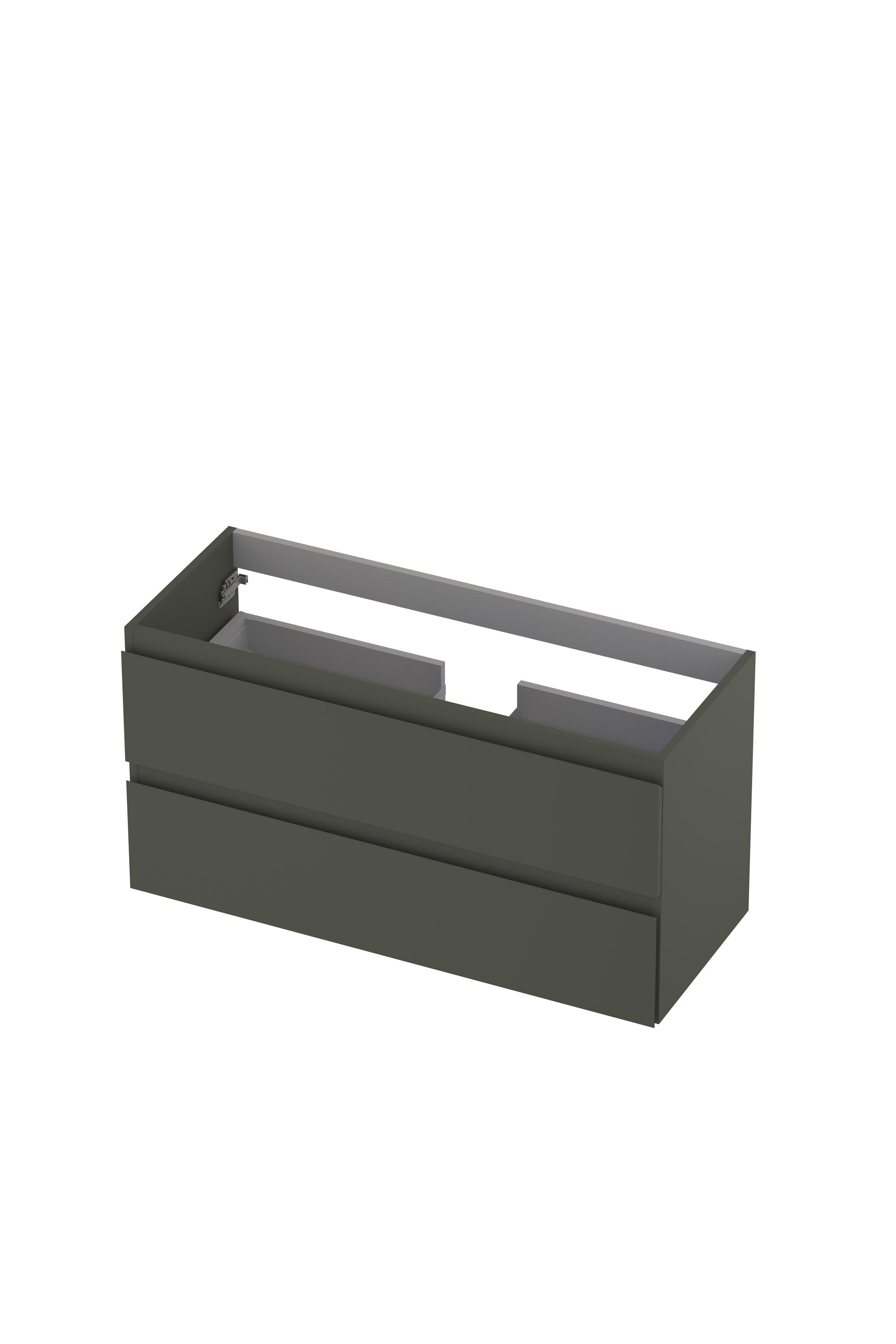 Ink onderkast 100x40cm - greeploos - 2 lades - mat beton groen