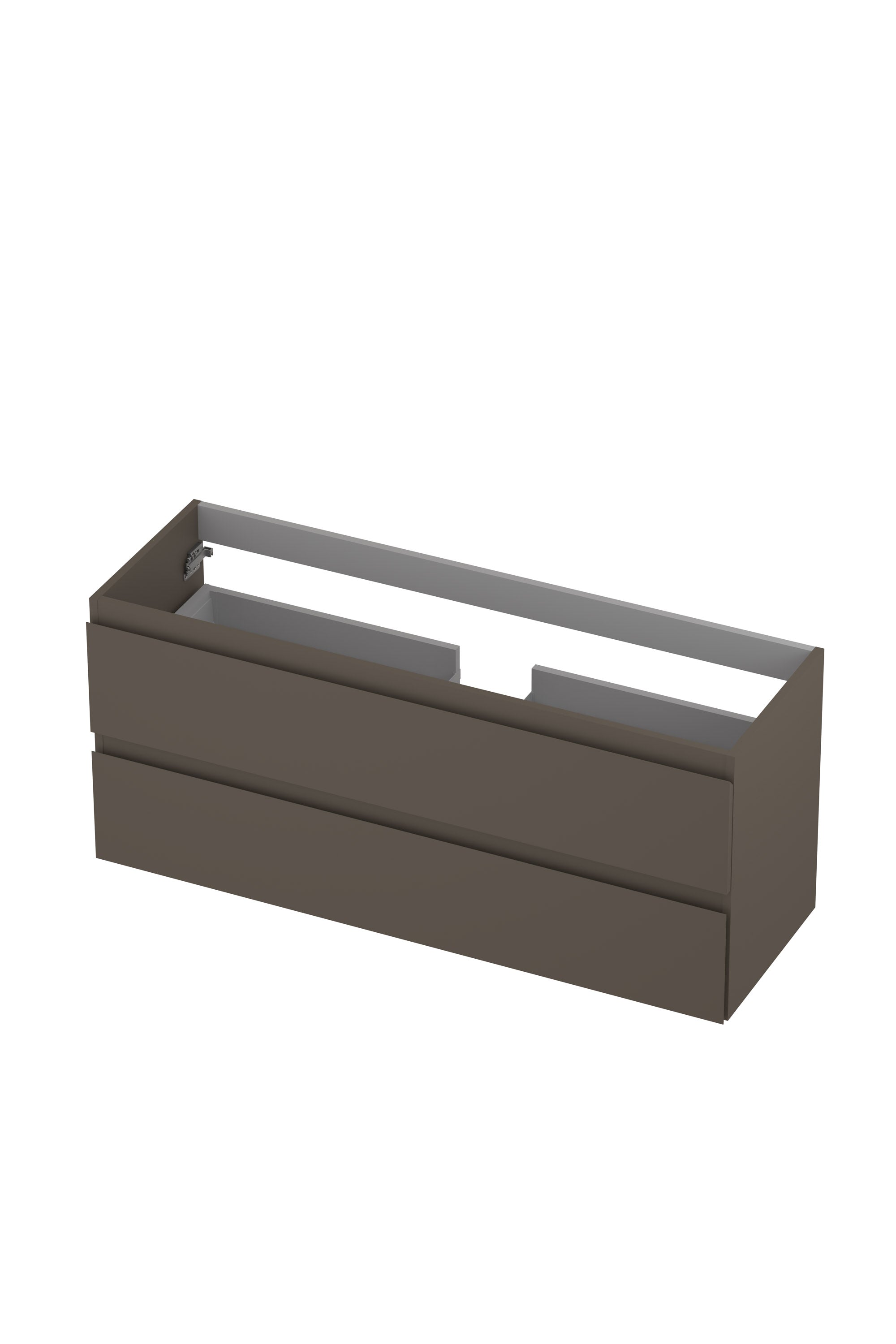 Ink onderkast 120x40cm - greeploos - 2 lades - mat taupe