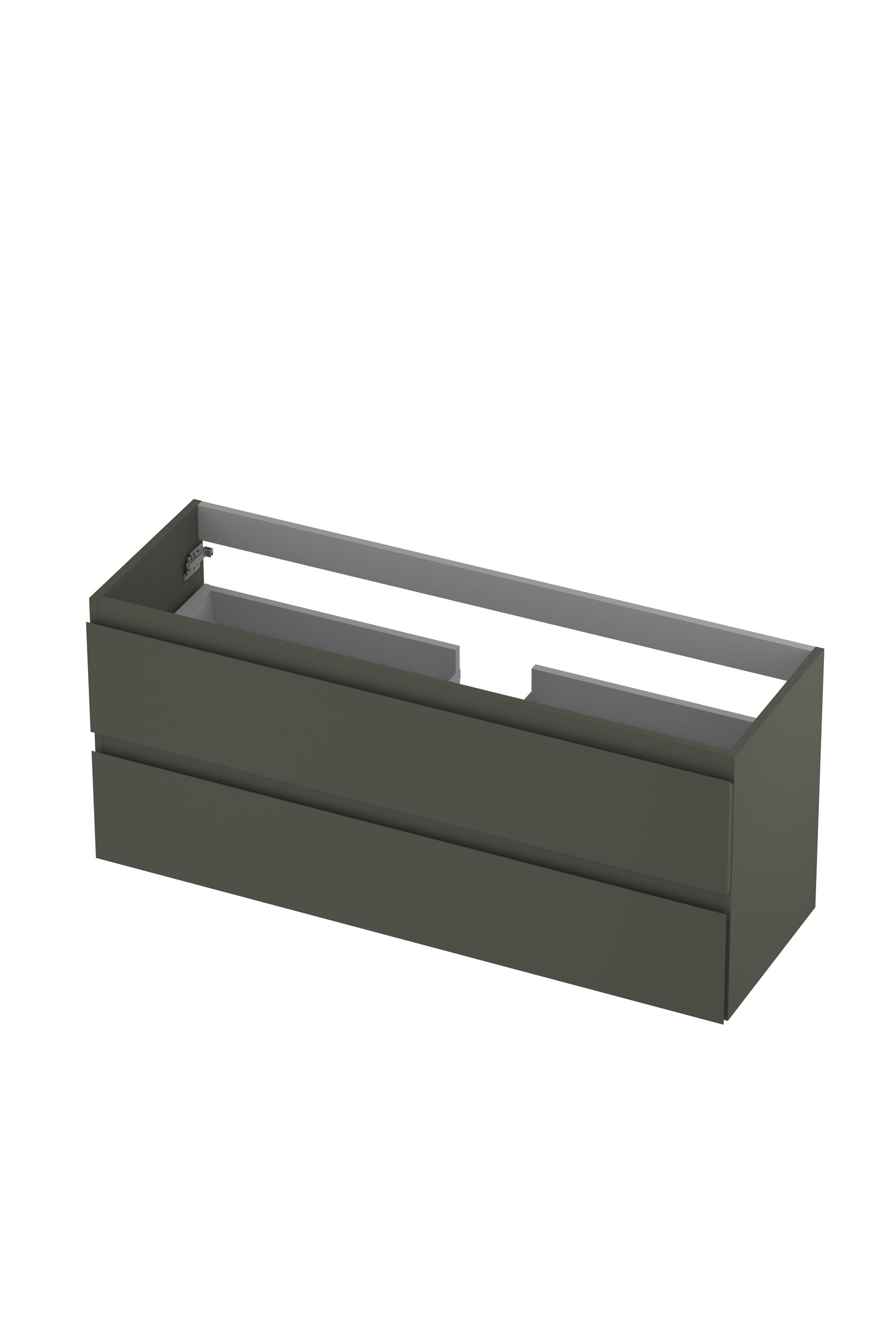 Ink onderkast 120x40cm - greeploos - 2 lades - mat beton groen