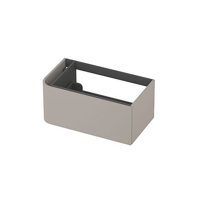 Ink Concept R links afgeronde onderkast 1 lade - 80x45cm - glad - mat kasjmier grijs