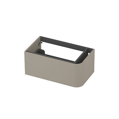 Ink Concept R rechts afgeronde onderkast 1 lade - 80x45cm - glad - mat creme cotton