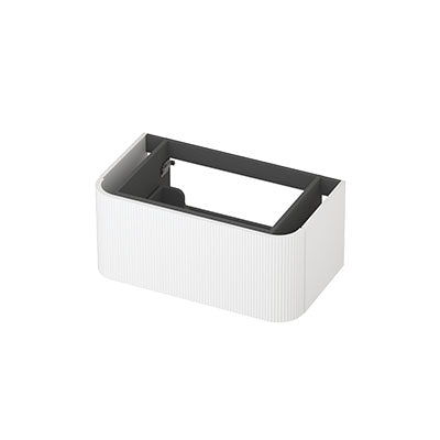 Ink Concept R afgeronde onderkast 1 lade - 80x45cm - ribbel -  mat wit