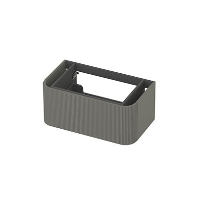 Ink Concept R afgeronde onderkast 1 lade - 80x45cm - ribbel - mat beton groen