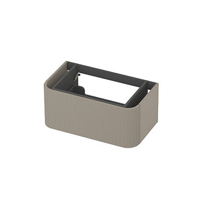 Ink Concept R afgeronde onderkast 1 lade - 80x45cm - ribbel - Mat creme cotton