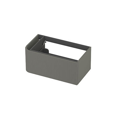 Ink Concept R links afgeronde onderkast 1 lade - 80x45cm - ribbel - mat beton groen