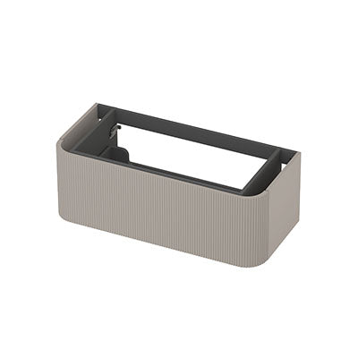 Ink Concept R afgeronde onderkast 1 lade - 100x45cm - ribbel - mat kasjmier grijs