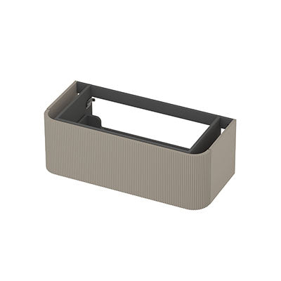 Ink Concept R afgeronde onderkast 1 lade - 100x45cm - ribbel - Mat creme cotton