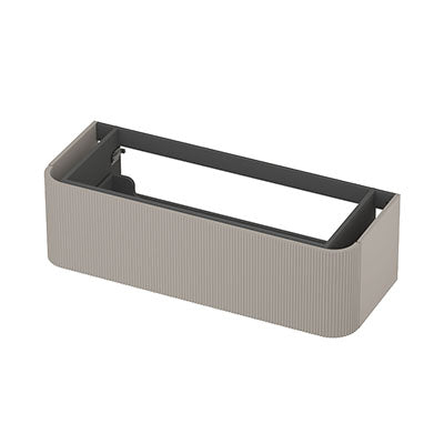 Ink Concept R afgeronde onderkast 1 lade - 120x45cm - ribbel - mat kasjmier grijs