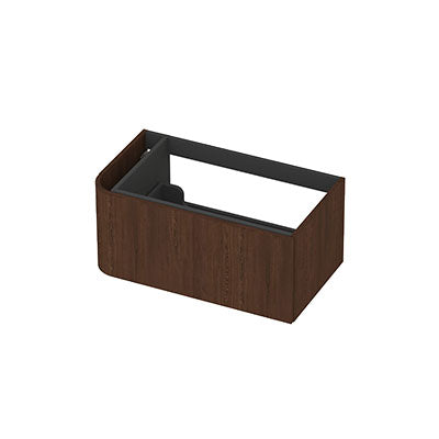 Ink Concept R links afgeronde onderkast 1 lade - 80x45cm - glad - fineer shadow