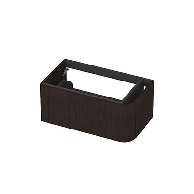 Ink Concept R rechts afgeronde onderkast 1 lade - 80x45cm - glad - fineer dark