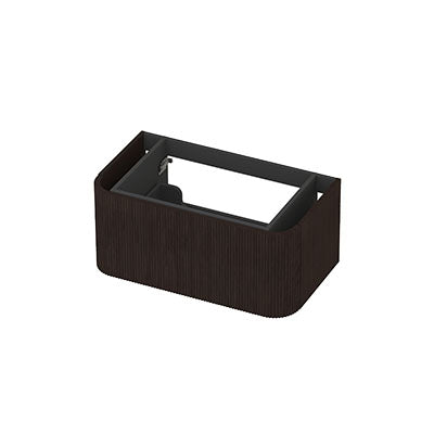 Ink Concept R afgeronde onderkast 1 lade - 80x45cm - ribbel - fineer dark
